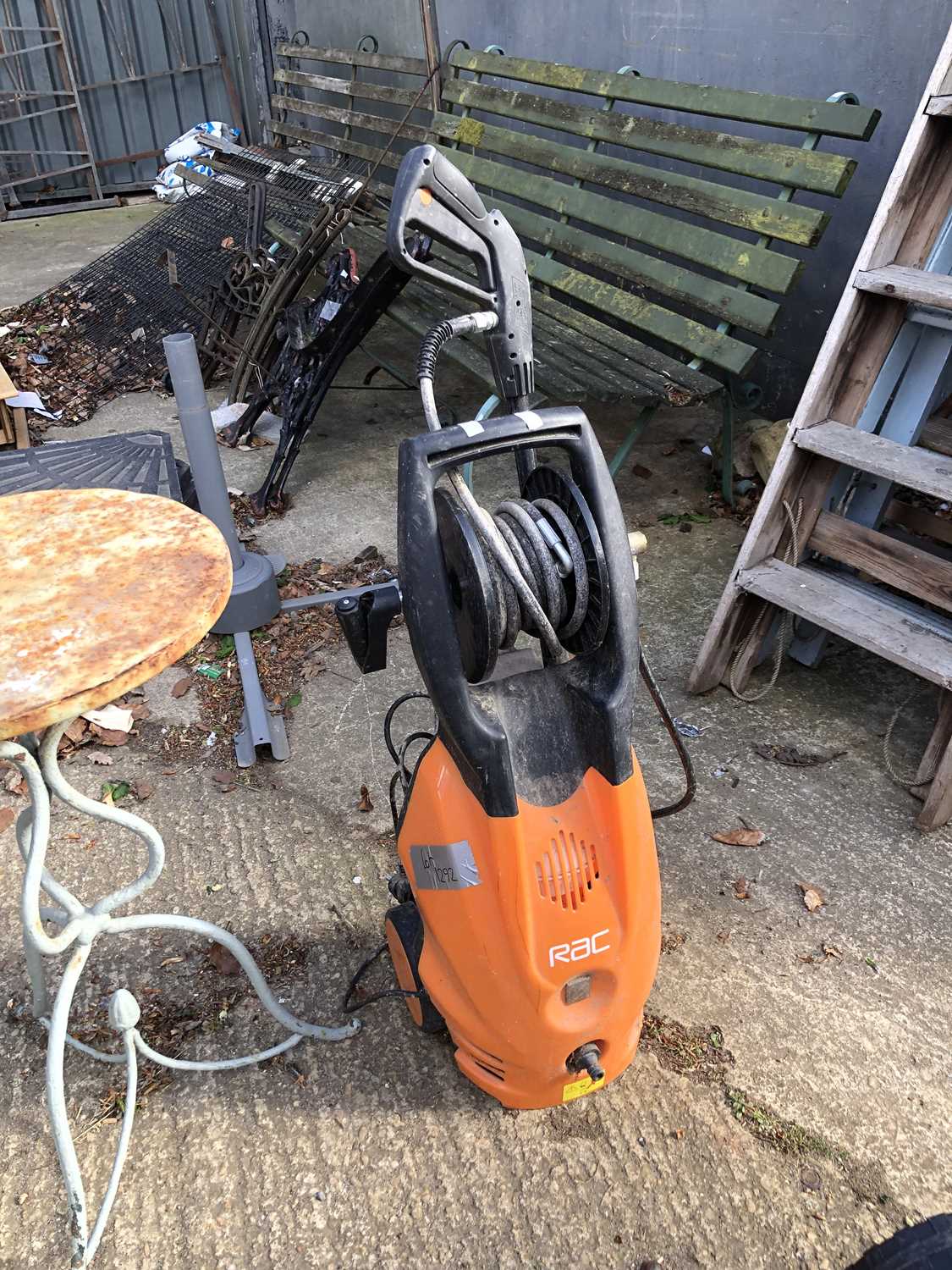 Lot 1292 - An RAC pressure washer, steel Snap-on tool box...