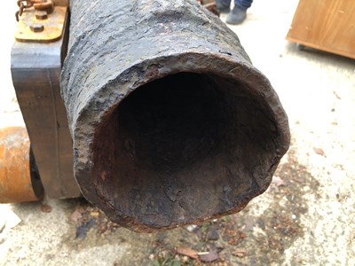 Lot 1307 - An impressive 18th century iron cannon on a...