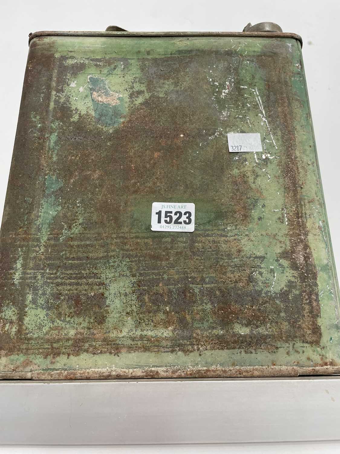 Lot 1523 - A green painted petrol can