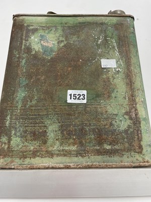 Lot 1523 - A green painted petrol can