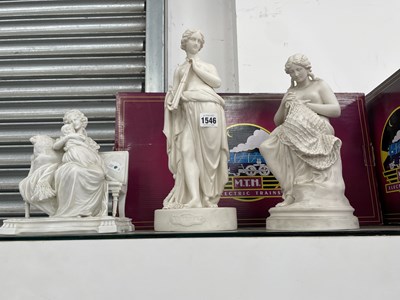 Lot 1546 - Three parian porcelain figures
