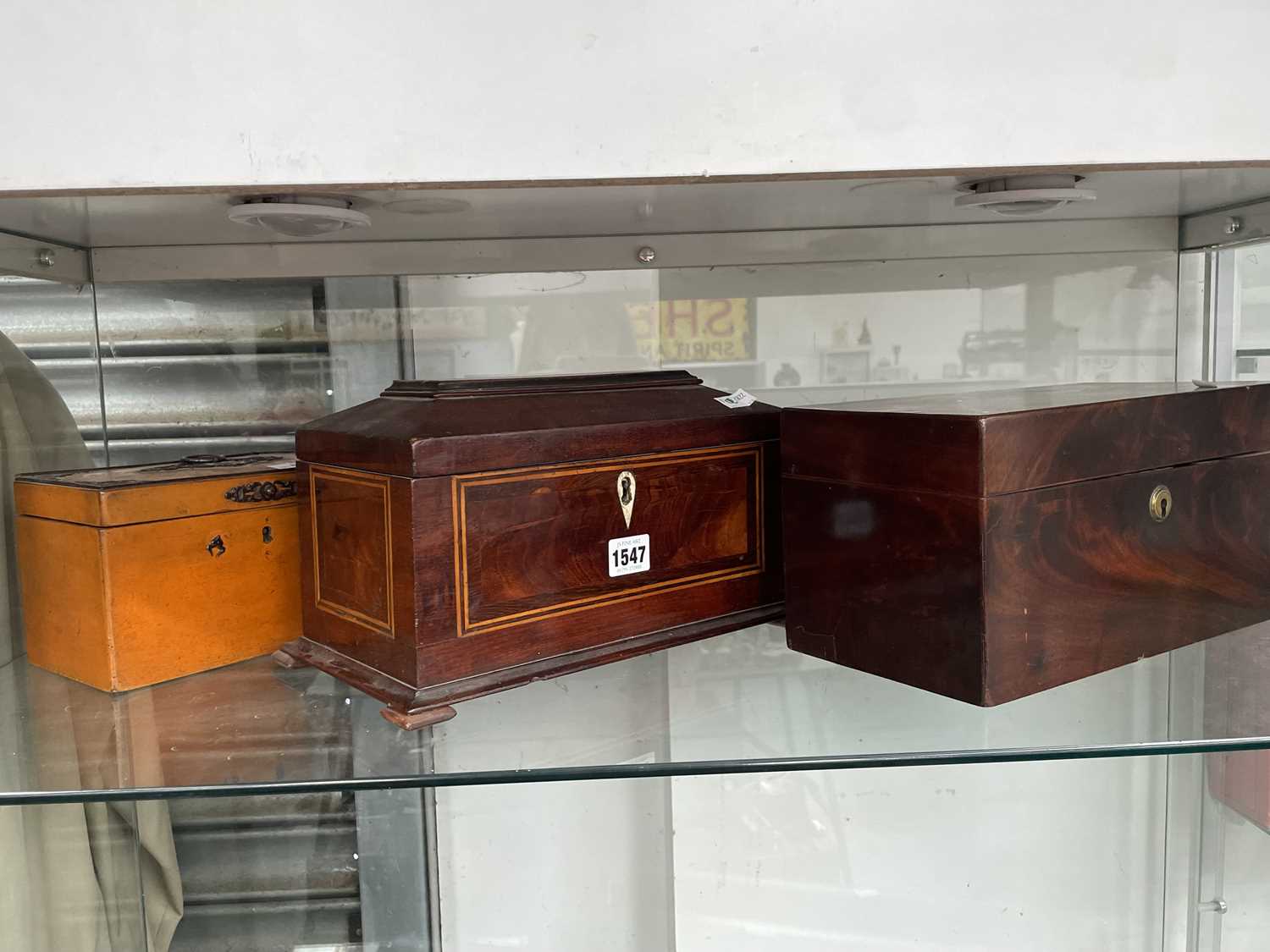 Lot 1547 - Two 19th century mahogany tea caddies together...
