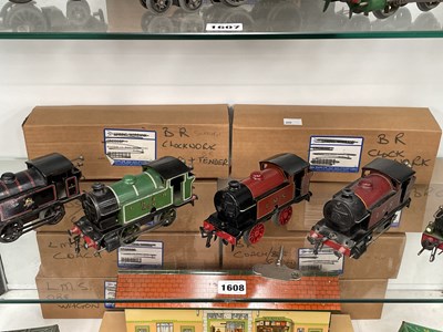 Lot 1608 - Five Hornby 0 guage clockwork 0-4-0 locomotives