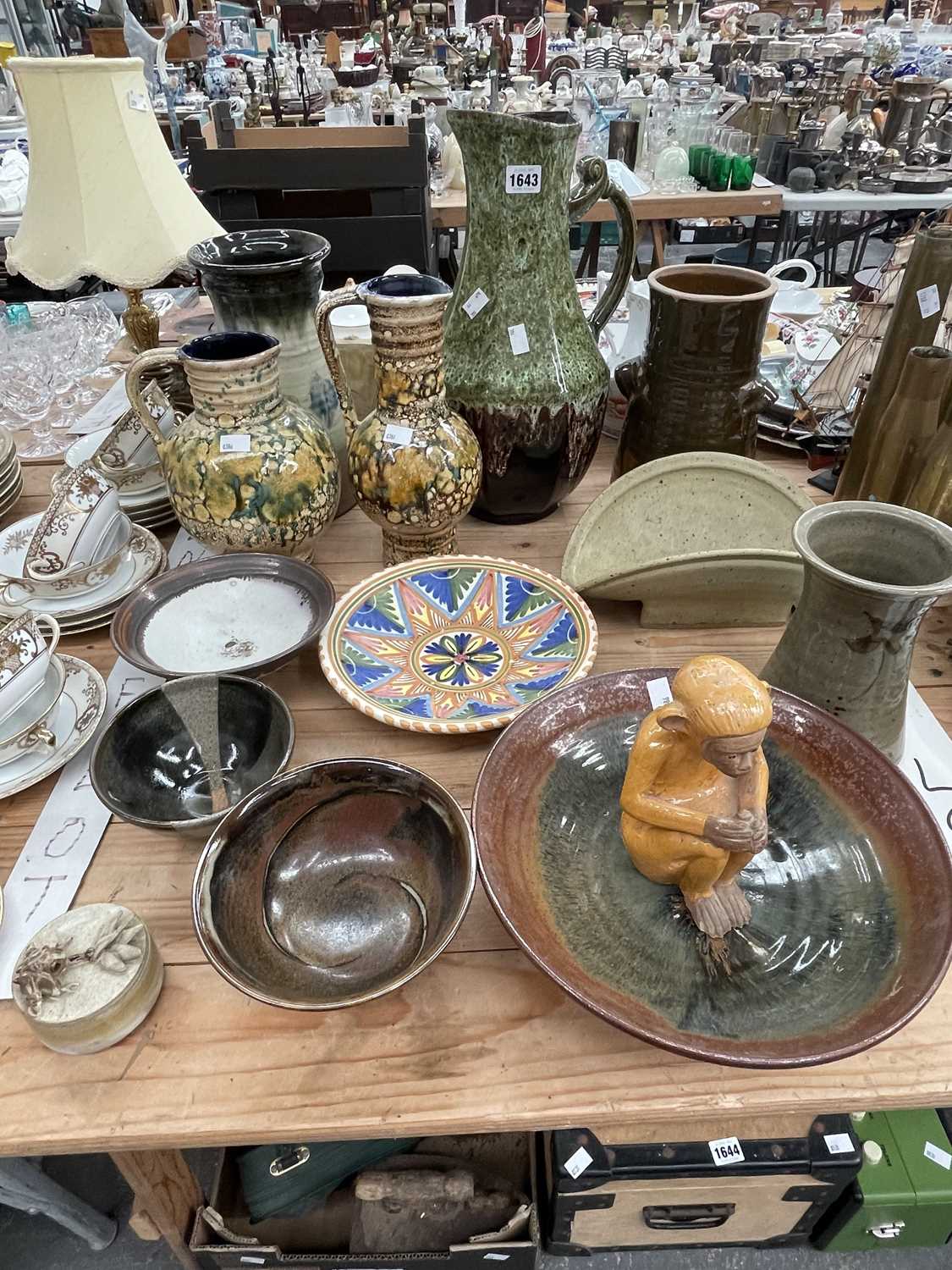 Lot 1643 - Studio pottery jugs, vases and bowls
