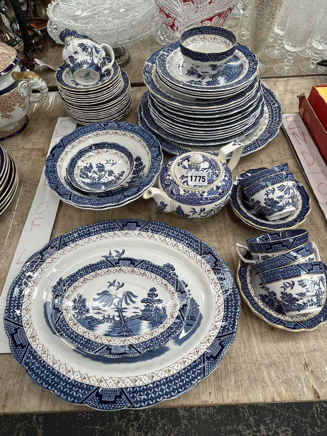 Lot 1775 - Booths old real willow pattern tea and dinner...