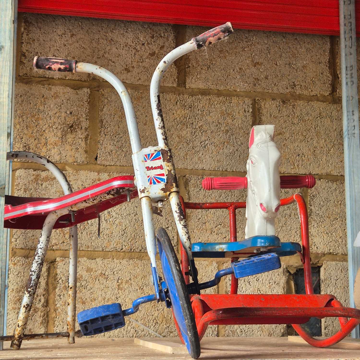 Lot 1409 - A Triang tinplate & Plastic rocking horse and...