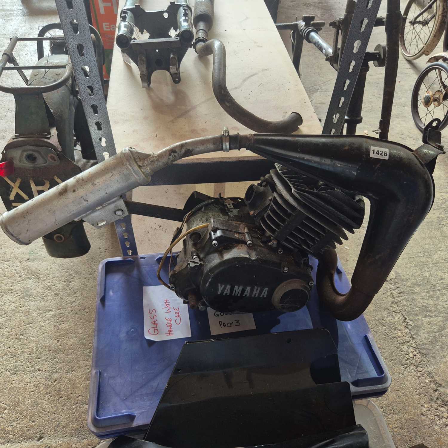 Lot 1426 - A Yamaha 2-stroke engine and exhaust.