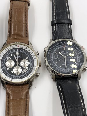 Lot 1053 - Two Rotary chronograph wristwatches, a further...