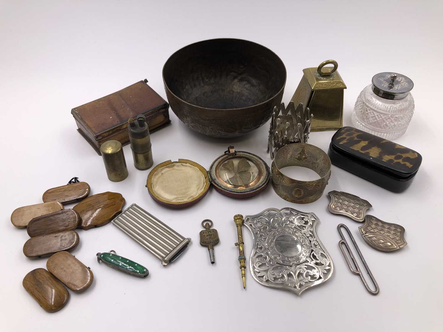 Lot 1022 - An Avery & Son folding brass postal weight pin...