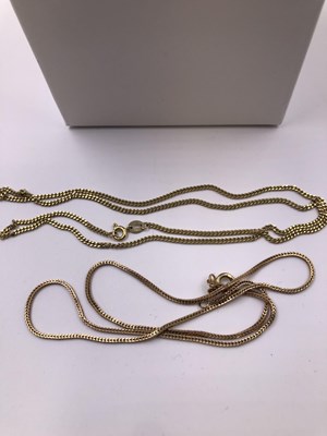 Lot 1014 - Two 9ct hallmarked gold neckchains, gross...