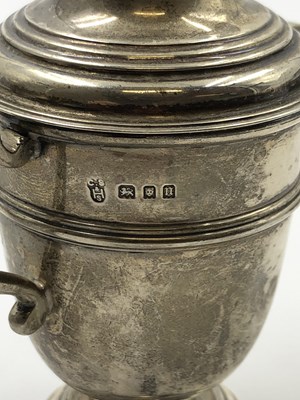 Lot 1057 - Three hallmarked silver presentation trophy...