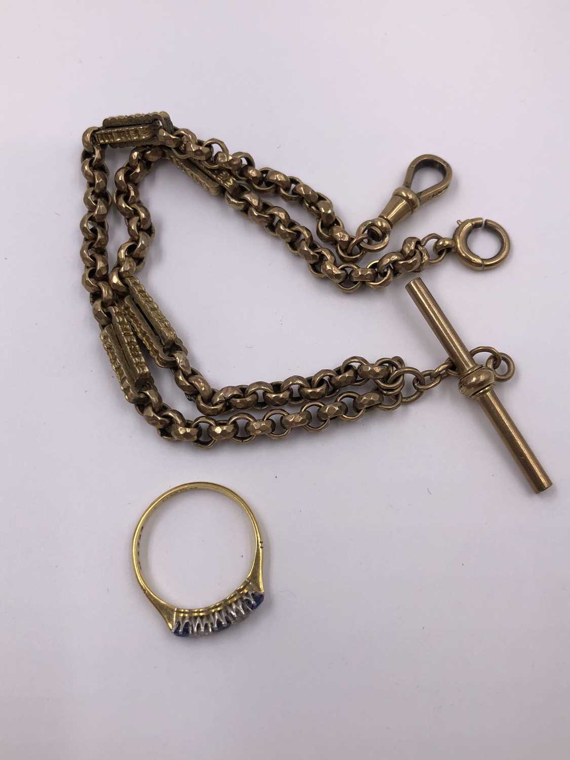 Lot 1004 - An 18ct hallmarked gold vintage sapphire and...