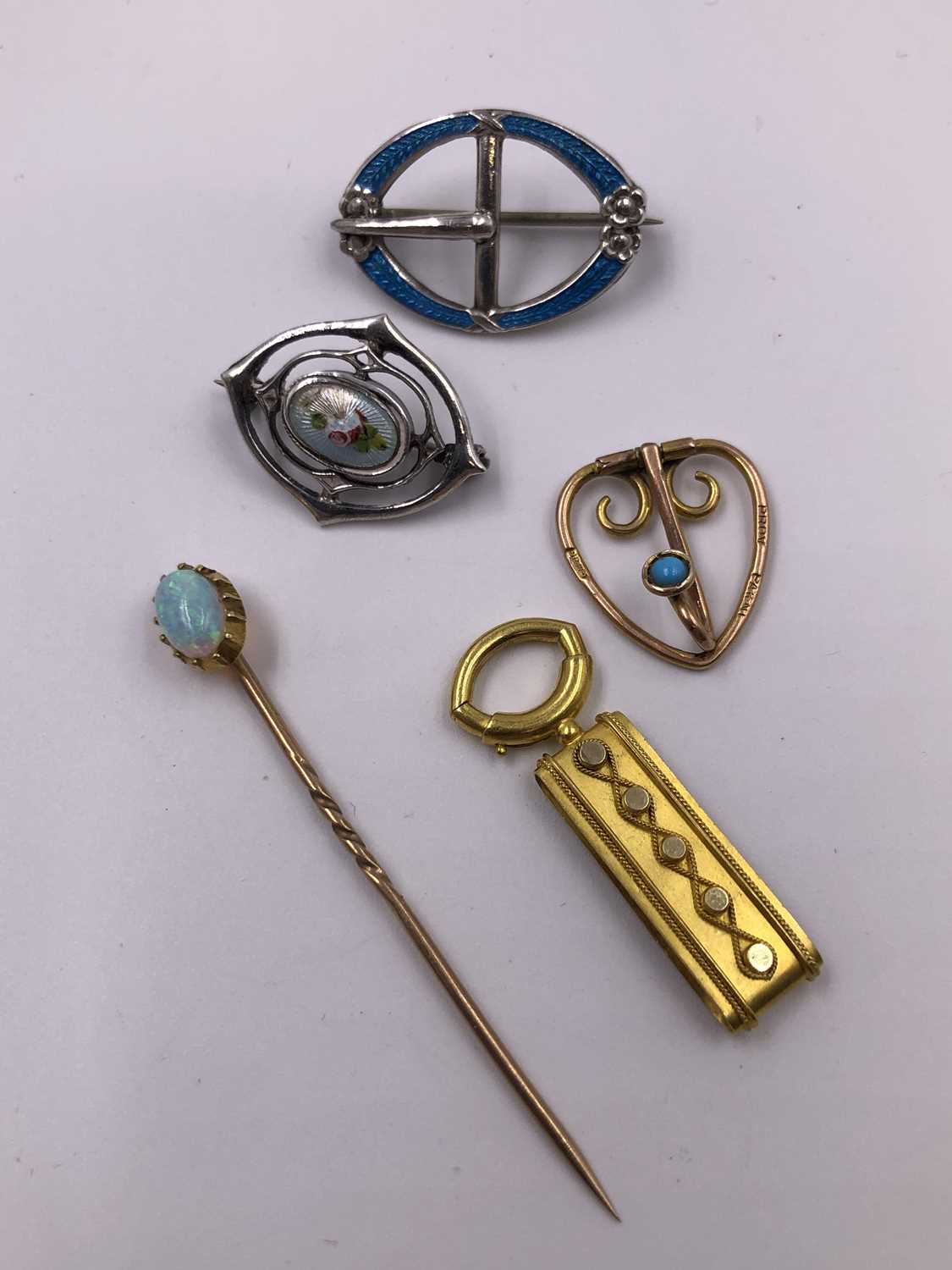 Lot 1025 - Two Charles Horner silver and enamelled...