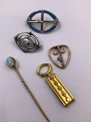 Lot 1025 - Two Charles Horner silver and enamelled...