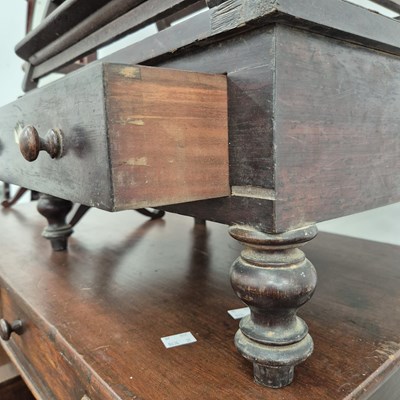 Lot 2209 - An antique reading stand together with a low...