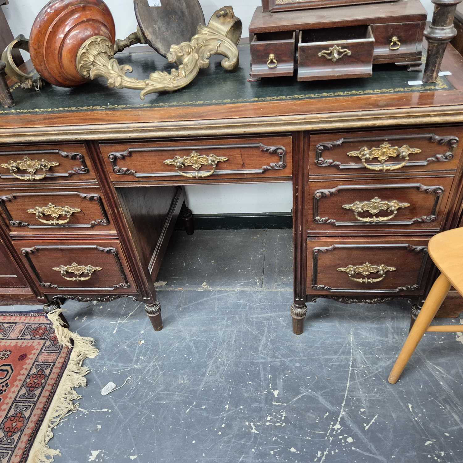 Lot 2212 - A late Victorian mahogany writing desk with...