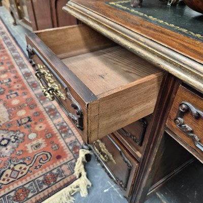 Lot 2212 - A late Victorian mahogany writing desk with...