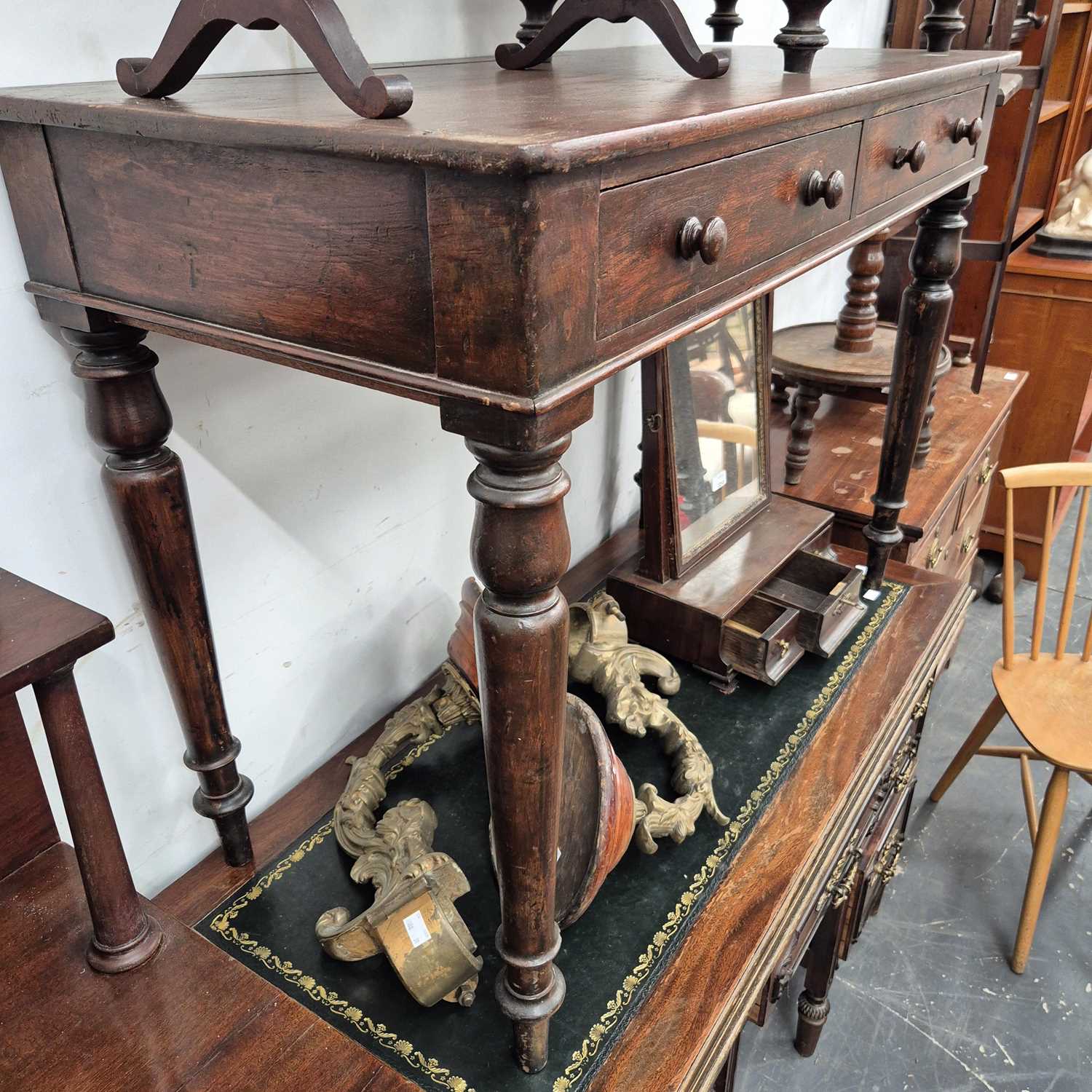 Lot 2212 - A Victorian mahogany two drawer side table.