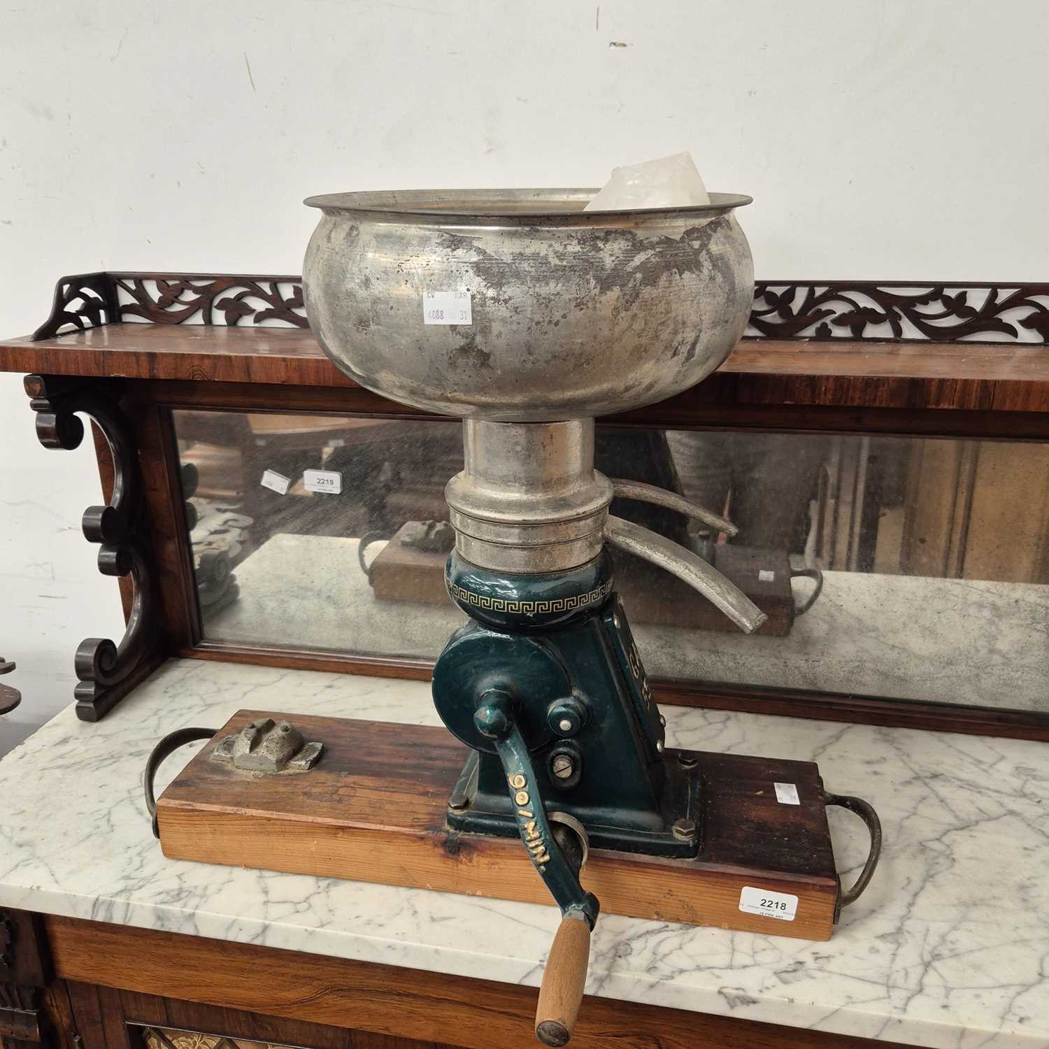 Lot 2218 - A vintage hand cranked coffee grinder.