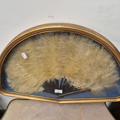 Lot 2223 - A giltwood cased early 20th century ostrich...