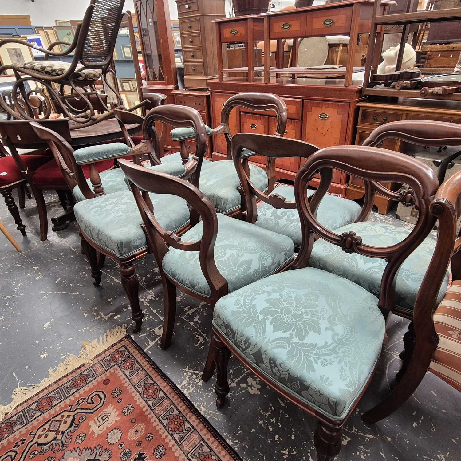 Lot 2229 - A set of eight Victorian mahogany Balloon back...