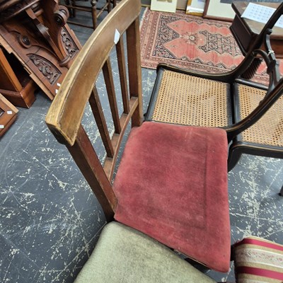 Lot 2234 - A pair of regency ebonised cane seated side...