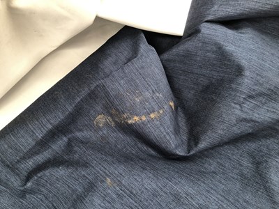 Lot 1916 - Blue interlined curtains, a bedspread and...