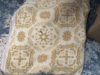 Lot 1916 - Blue interlined curtains, a bedspread and...