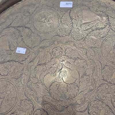 Lot 2273 - A good quality eastern brass engraved drinks...