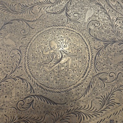 Lot 2273 - A good quality eastern brass engraved drinks...