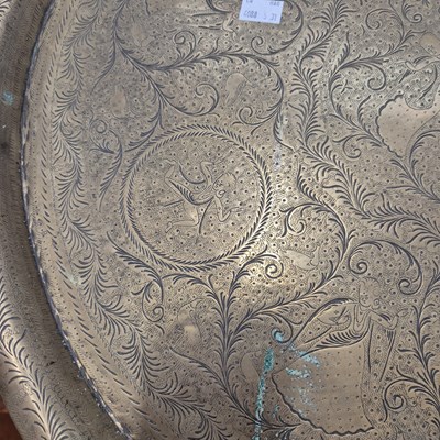 Lot 2273 - A good quality eastern brass engraved drinks...