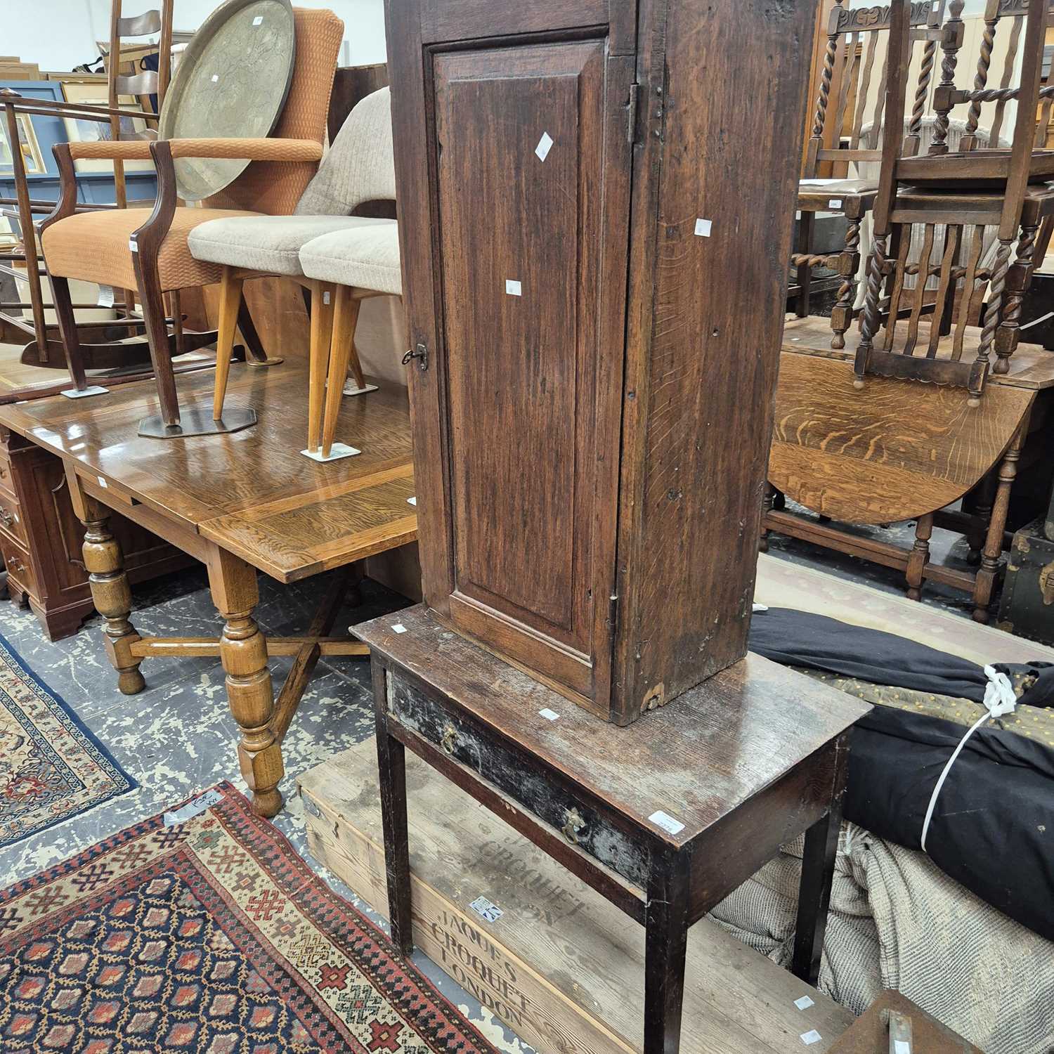 Lot 2276 - An 18th-century side table and a panel door...