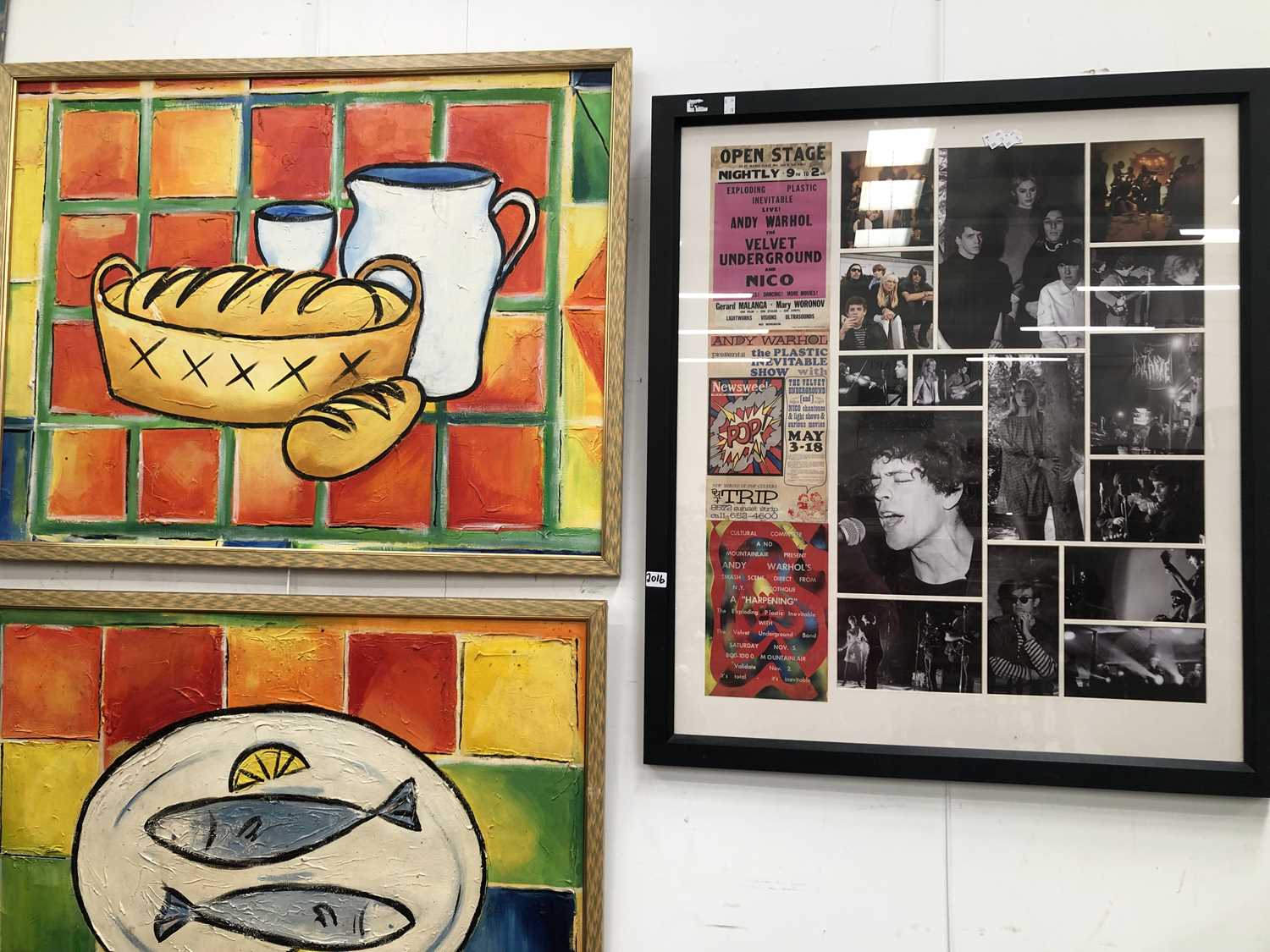 Lot 2016 - A frame of three Andy Warhol fliers together...