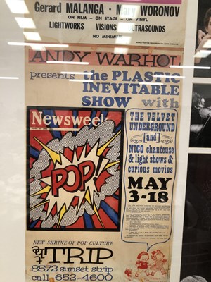 Lot 2016 - A frame of three Andy Warhol fliers together...