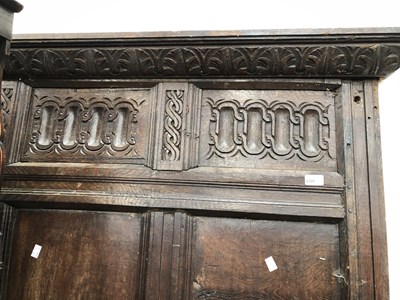 Lot 2320 - A large early 18th-century oak wall panel. H...