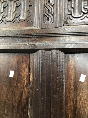 Lot 2320 - A large early 18th-century oak wall panel. H...