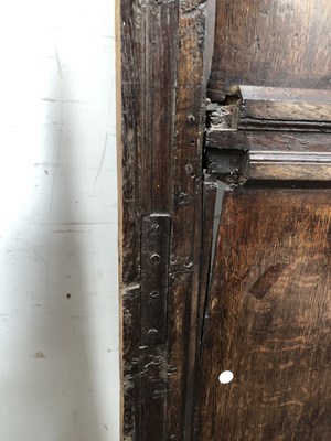 Lot 2320 - A large early 18th-century oak wall panel. H...