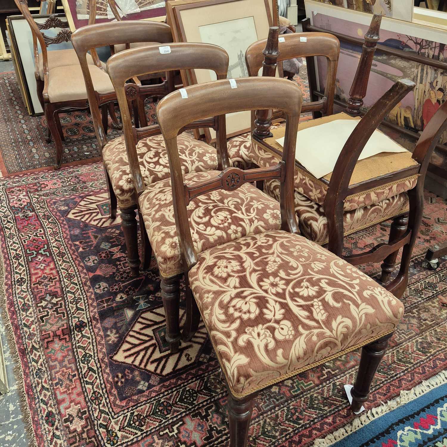 Lot 2342 - A set of six Victorian dining chairs.