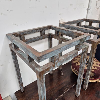 Lot 2358 - A pair of designer brass table bases.