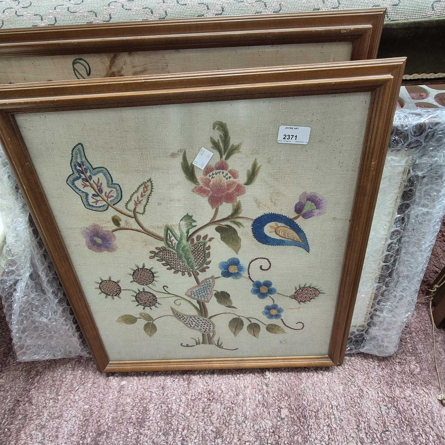 Lot 2371 - A collection of various framed needlepoint...