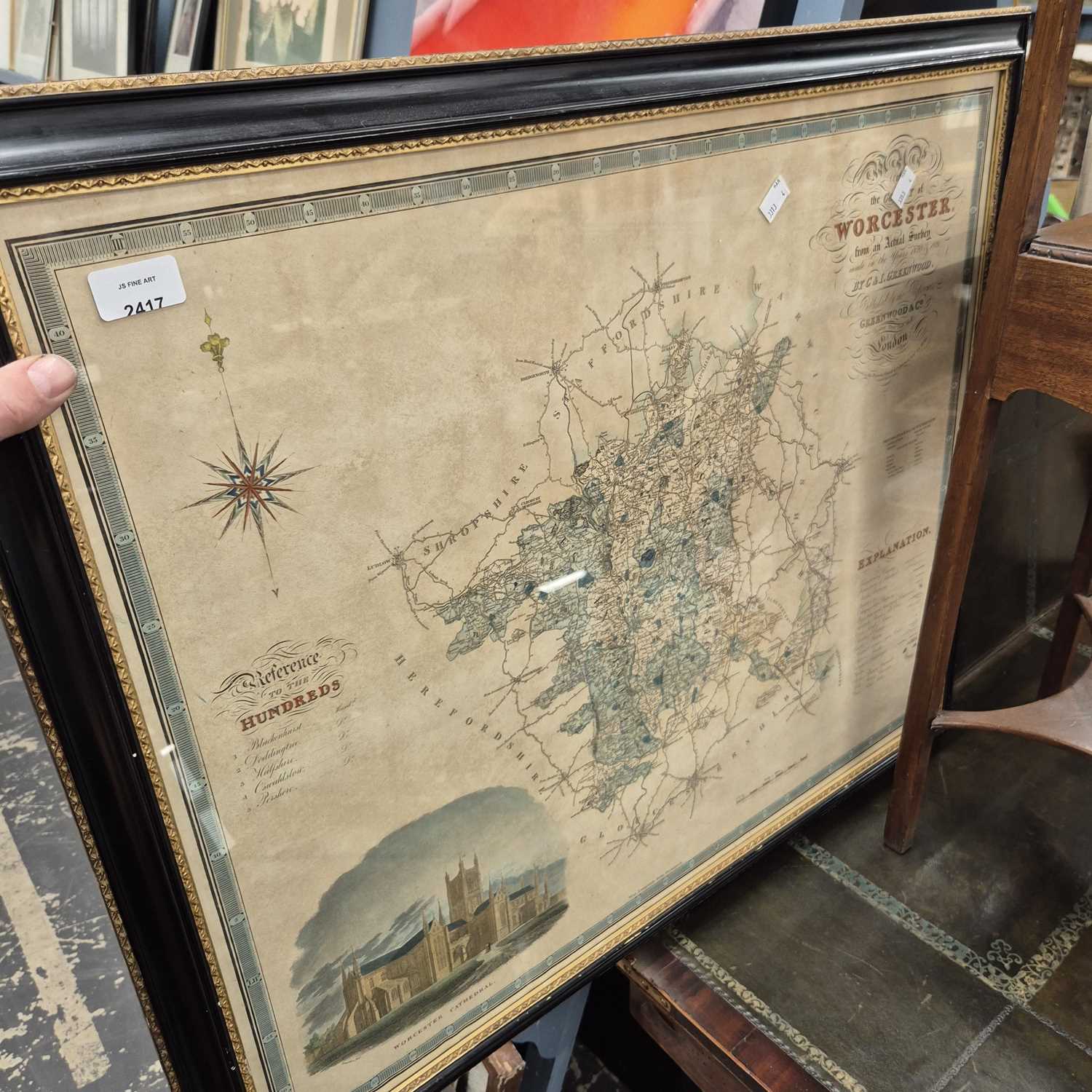 Lot 2417 - A large antique map of Worcester.