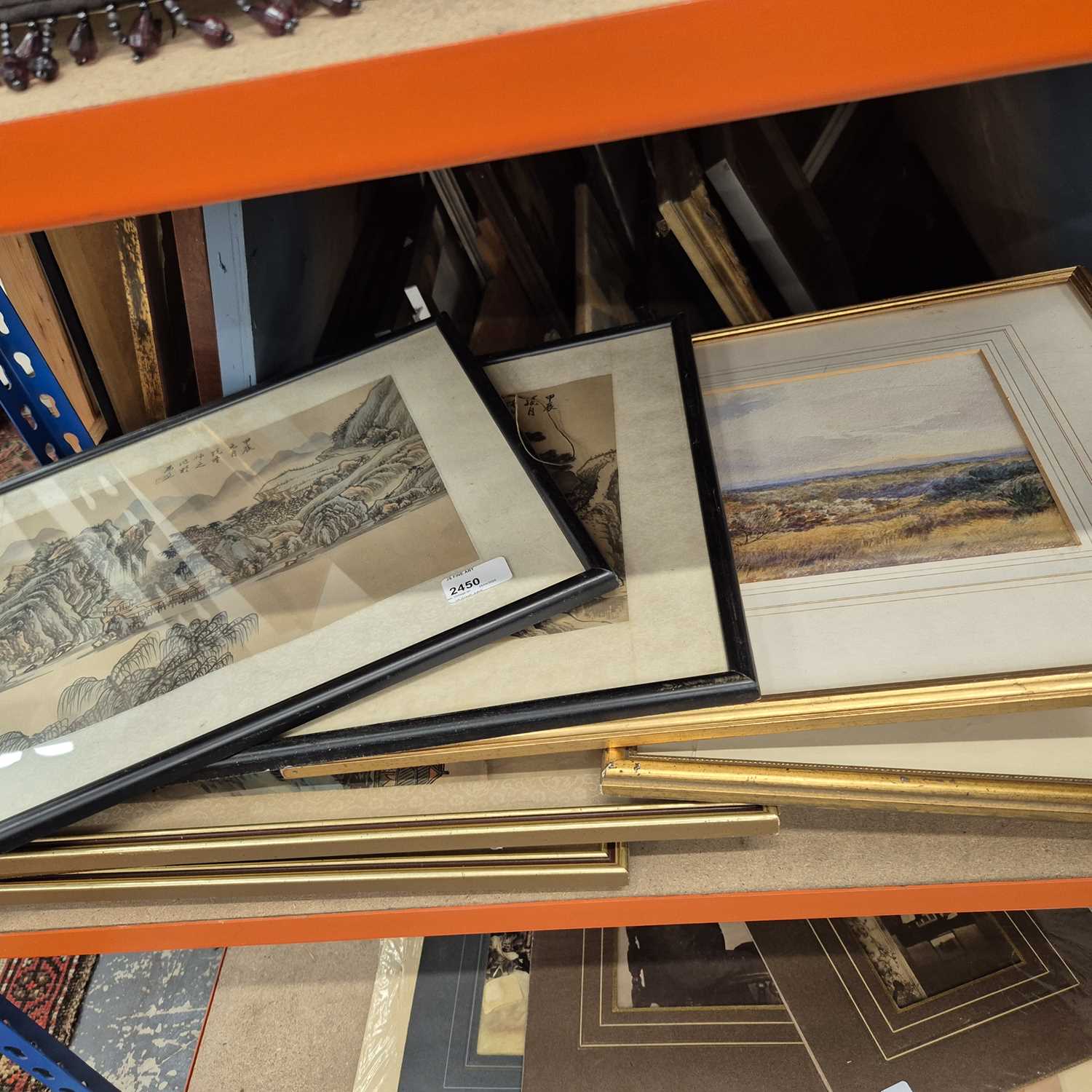 Lot 2450 - Various oriental pictures, other watercolours,...