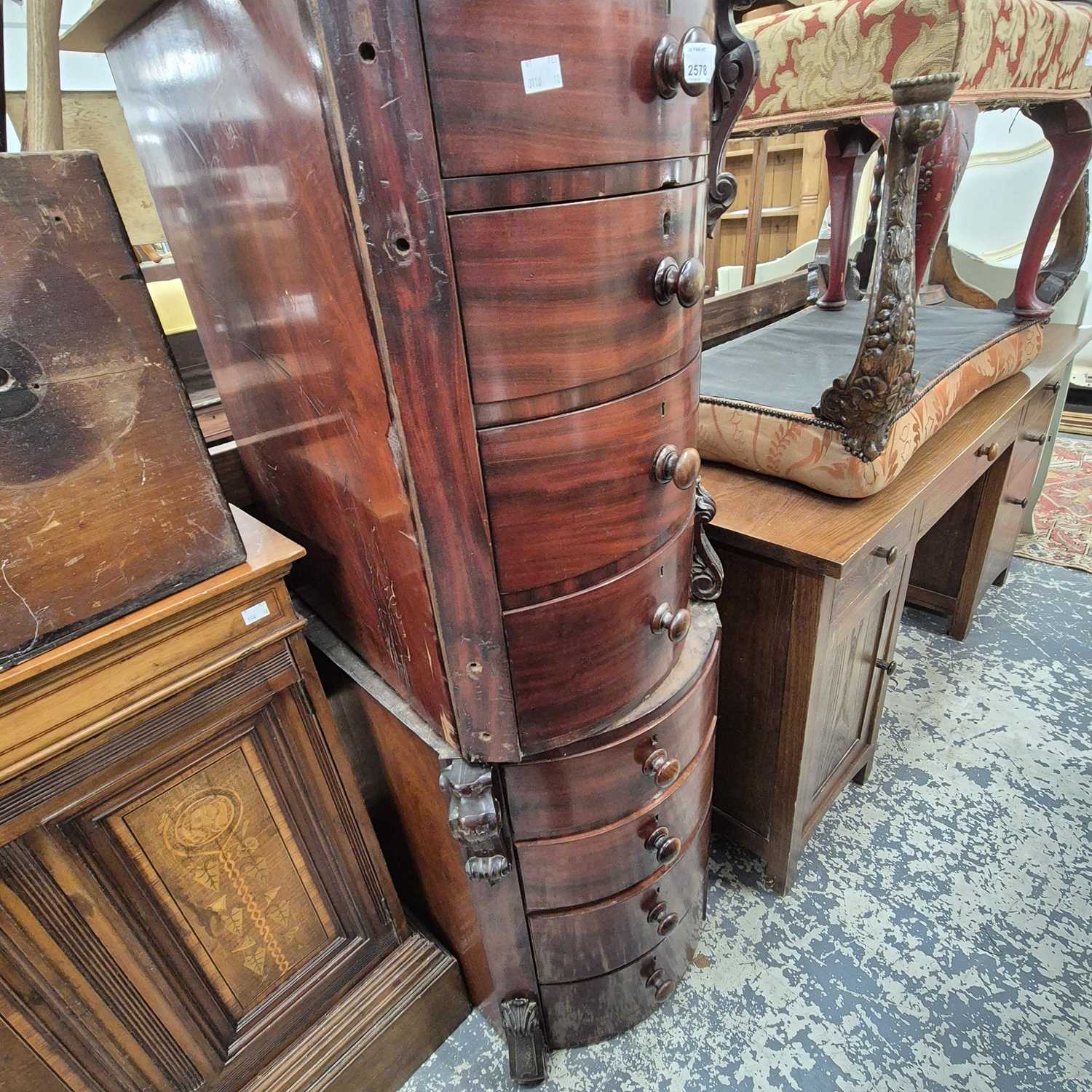 Lot 2578 - A pair of mahogany four-drawer pedestals.