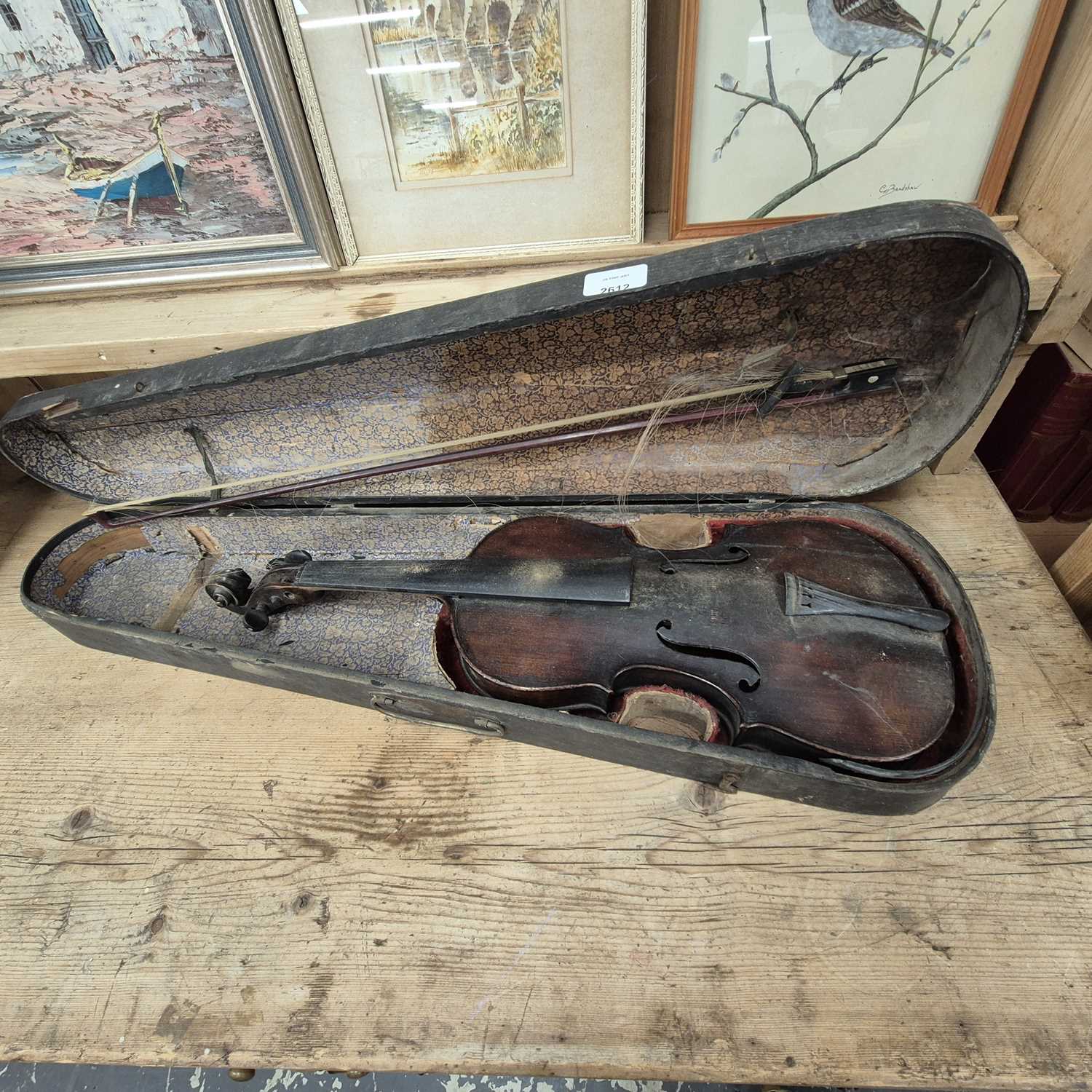 Lot 2612 - An antique violin.