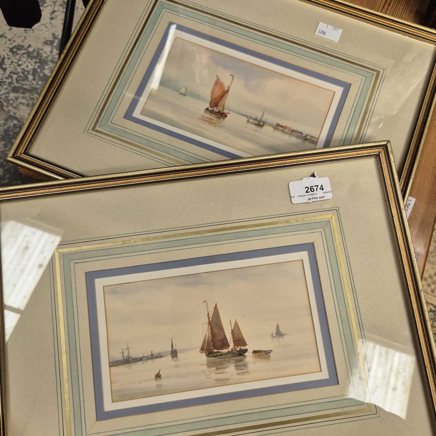 Lot 2674 - Two marine watercolours.