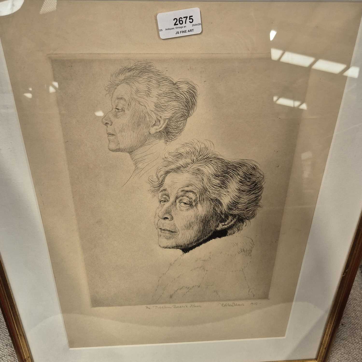 Lot 2675 - A signed etching and two oil paintings.