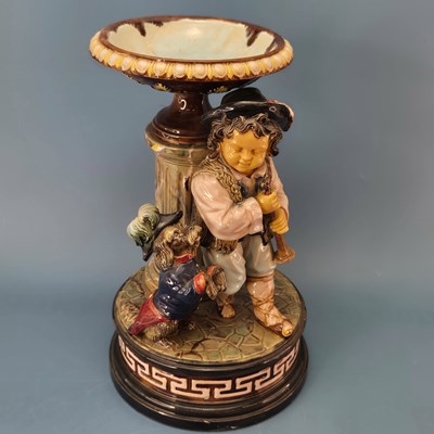 Lot 201 - A Wilhelm Schiller & Sons majolica comport...