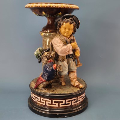 Lot 201 - A Wilhelm Schiller & Sons majolica comport...