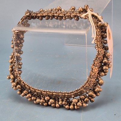Lot 203 - A middle eastern white metal necklace with a...
