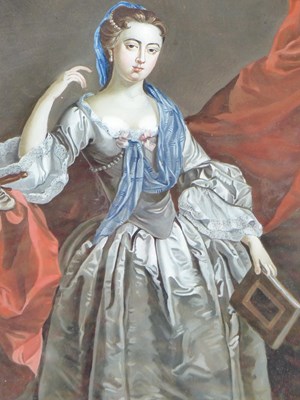 Lot 208 - A reverse glass painting of an early 18th...